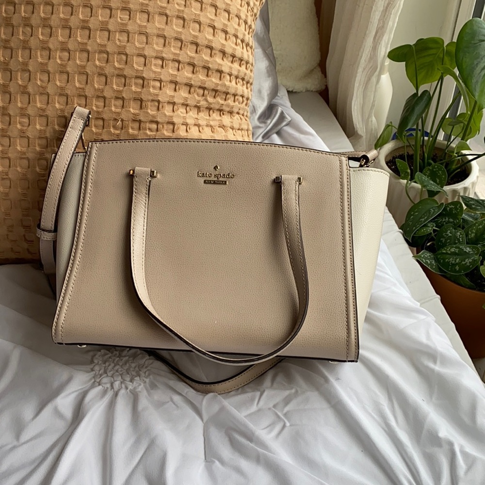 Kate Spade stone & taupe bag!